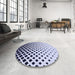 Round Patterned Lavender Blue Rug in a Office, pat3403blu