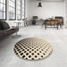 Round Patterned Vanilla Gold Rug in a Office, pat3403brn