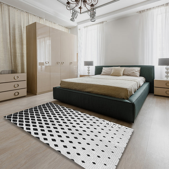 Patterned Platinum Gray Rug in a Bedroom, pat3403gry