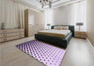 Patterned Purple Rug in a Bedroom, pat3403pur