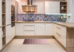 Patterned Brown Red Rug in a Kitchen, pat3403rd