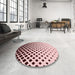 Round Patterned Brown Red Rug in a Office, pat3403rd