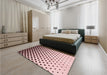 Patterned Brown Red Rug in a Bedroom, pat3403rd