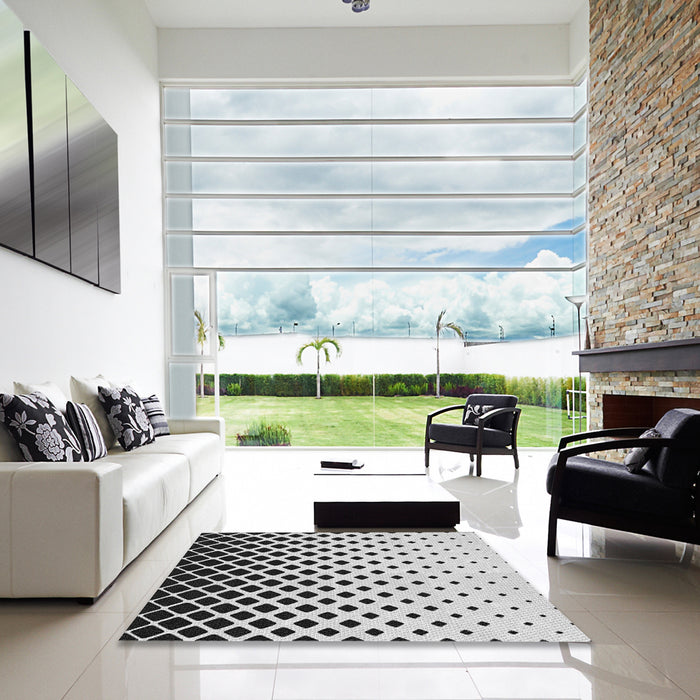 Square Machine Washable Transitional Light Black Rug in a Living Room, wshpat3403