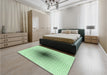 Patterned Mint Green Rug in a Bedroom, pat3404grn