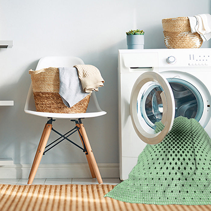 Machine Washable Transitional Mint Green Rug in a Washing Machine, wshpat3404grn