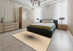Patterned Copper Brown Rug in a Bedroom, pat3404org