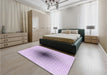 Patterned Lilac Purple Rug in a Bedroom, pat3404pur