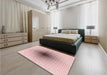 Patterned Pink Rug in a Bedroom, pat3404rd