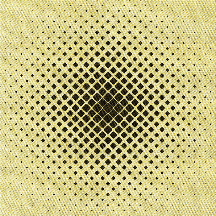 Round Machine Washable Transitional Sun Yellow Rug, wshpat3404yw