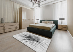 Patterned Off-White Novelty Rug in a Bedroom, pat3404