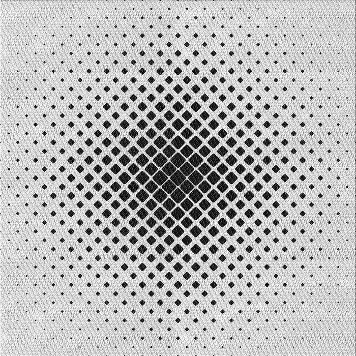 Square Patterned Off-White Novelty Rug, pat3404