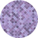 Square Machine Washable Transitional Bright Lilac Purple Rug in a Living Room, wshpat3405blu