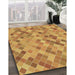 Machine Washable Transitional Orange Rug in a Family Room, wshpat3405brn