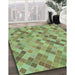 Machine Washable Transitional Pastel Green Rug in a Family Room, wshpat3405lblu