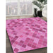 Machine Washable Transitional Violet Purple Rug in a Family Room, wshpat3405pur