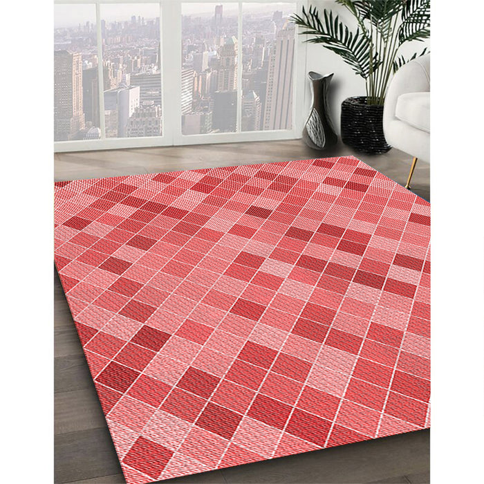 Machine Washable Transitional Red Rug in a Family Room, wshpat3405rd