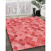 Machine Washable Transitional Red Rug in a Family Room, wshpat3405rd