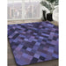 Machine Washable Transitional Blue Rug in a Family Room, wshpat3406blu