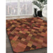 Machine Washable Transitional Red Rug in a Family Room, wshpat3406brn