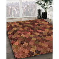 Patterned Red Rug, pat3406brn