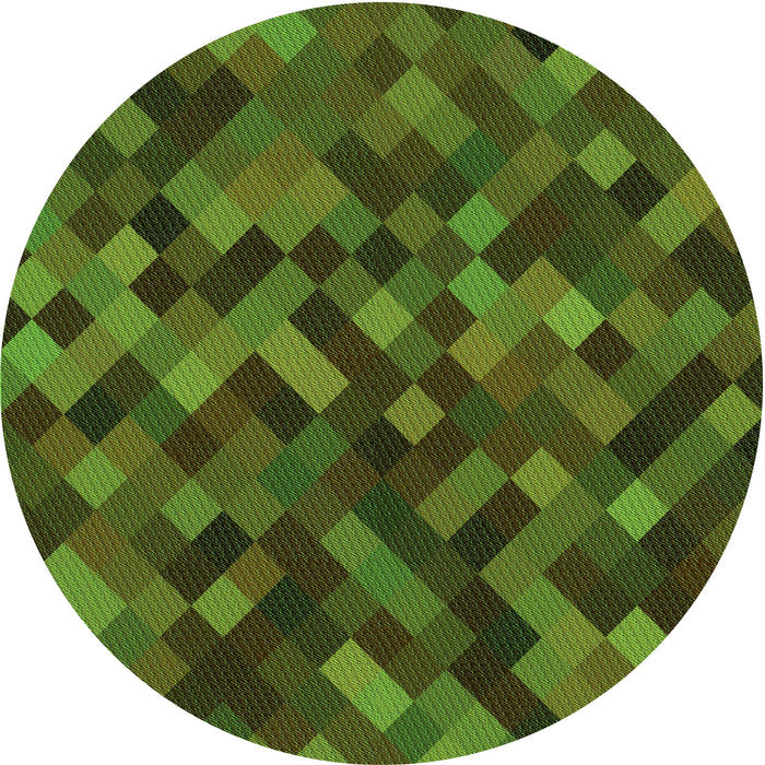 Square Machine Washable Transitional Dark Lime Green Rug in a Living Room, wshpat3406grn