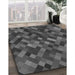 Machine Washable Transitional Dark Gray Black Rug in a Family Room, wshpat3406gry