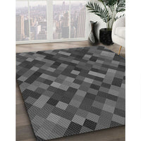 Patterned Dark Gray Black Rug, pat3406gry