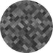 Square Patterned Dark Gray Black Rug, pat3406gry