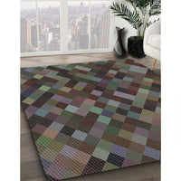 Patterned Smokey Gray Rug, pat3406lblu