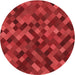 Square Patterned Red Rug, pat3406rd