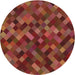 Sideview of Patterned Orange Modern Rug, pat3406