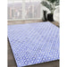 Patterned Lavender Blue Rug in Family Room, pat3407blu