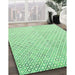 Patterned Mint Green Rug in Family Room, pat3407grn