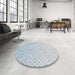 Round Patterned Water Blue Novelty Rug in a Office, pat3407