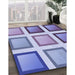 Machine Washable Transitional Slate Blue Rug in a Family Room, wshpat3408blu