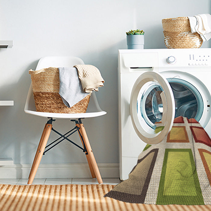 Machine Washable Transitional Mahogany Brown Rug in a Washing Machine, wshpat3408brn