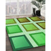 Machine Washable Transitional Dark Lime Green Rug in a Family Room, wshpat3408grn