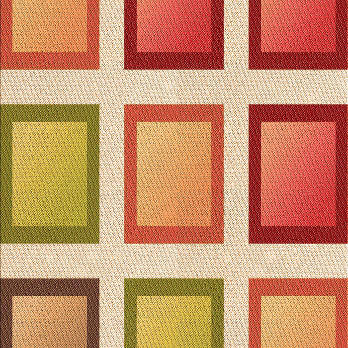 Patterned Yellow Orange Rug, pat3408org