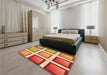 Patterned Yellow Orange Rug in a Bedroom, pat3408org