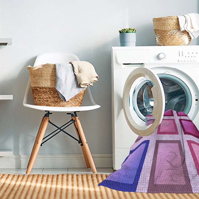 Machine Washable Transitional Magenta Pink Rug in a Washing Machine, wshpat3408pur