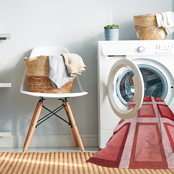 Machine Washable Transitional Pastel Pink Rug in a Washing Machine, wshpat3408rd