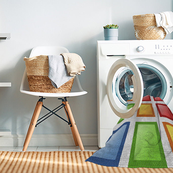 Machine Washable Transitional Sage Green Rug in a Washing Machine, wshpat3408