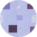 Square Patterned Purple Rug, pat3409blu