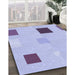 Patterned Purple Rug in Family Room, pat3409blu