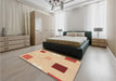 Patterned Brown Gold Rug in a Bedroom, pat3409brn