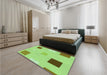 Patterned Green Rug in a Bedroom, pat3409grn