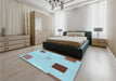 Patterned Blue Rug in a Bedroom, pat3409lblu