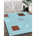 Machine Washable Transitional Blue Rug in a Family Room, wshpat3409lblu