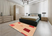 Patterned Bright Orange Rug in a Bedroom, pat3409org